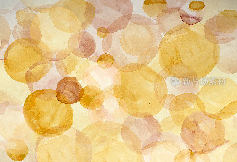 Yellow watercolor bubbles abstract  backgrounds